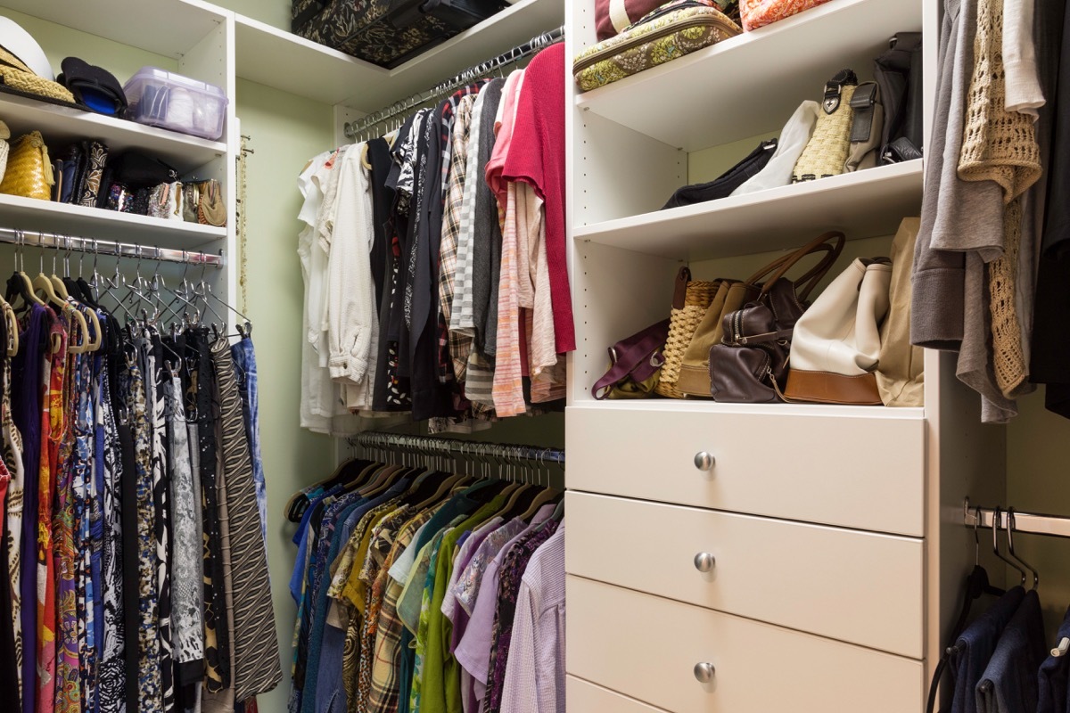 closet with multiple rods