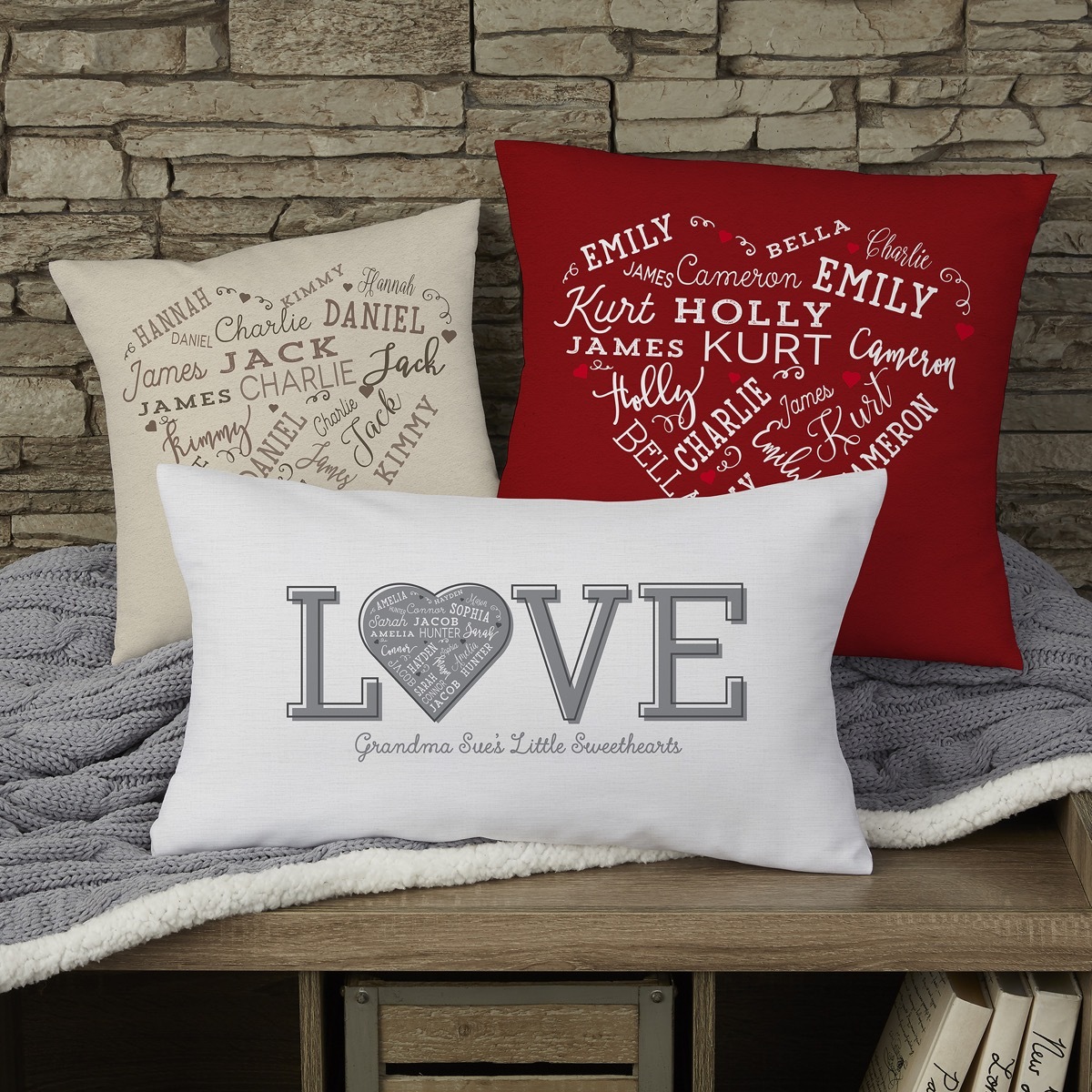 personalized throw pillows