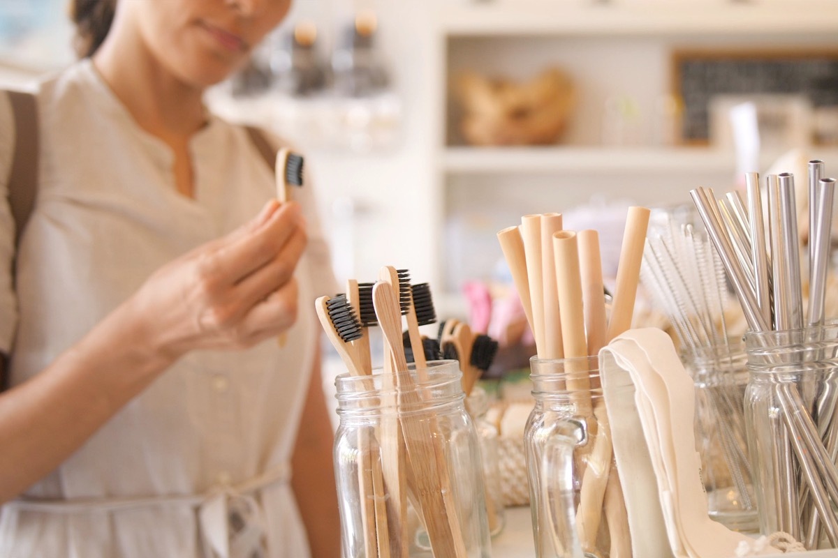 Reusable bamboo products toothbrush straw