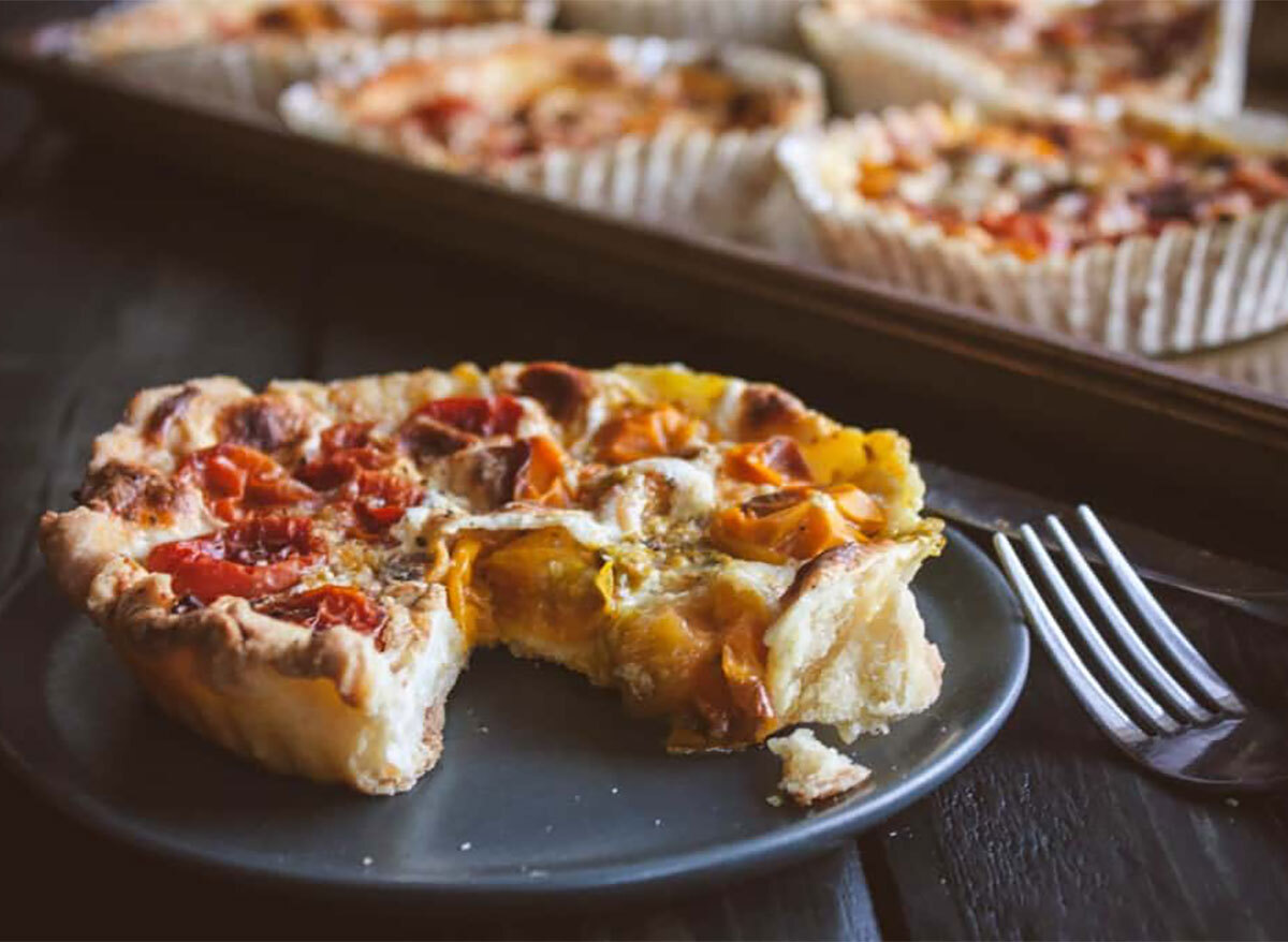 grape tomato tart on plate