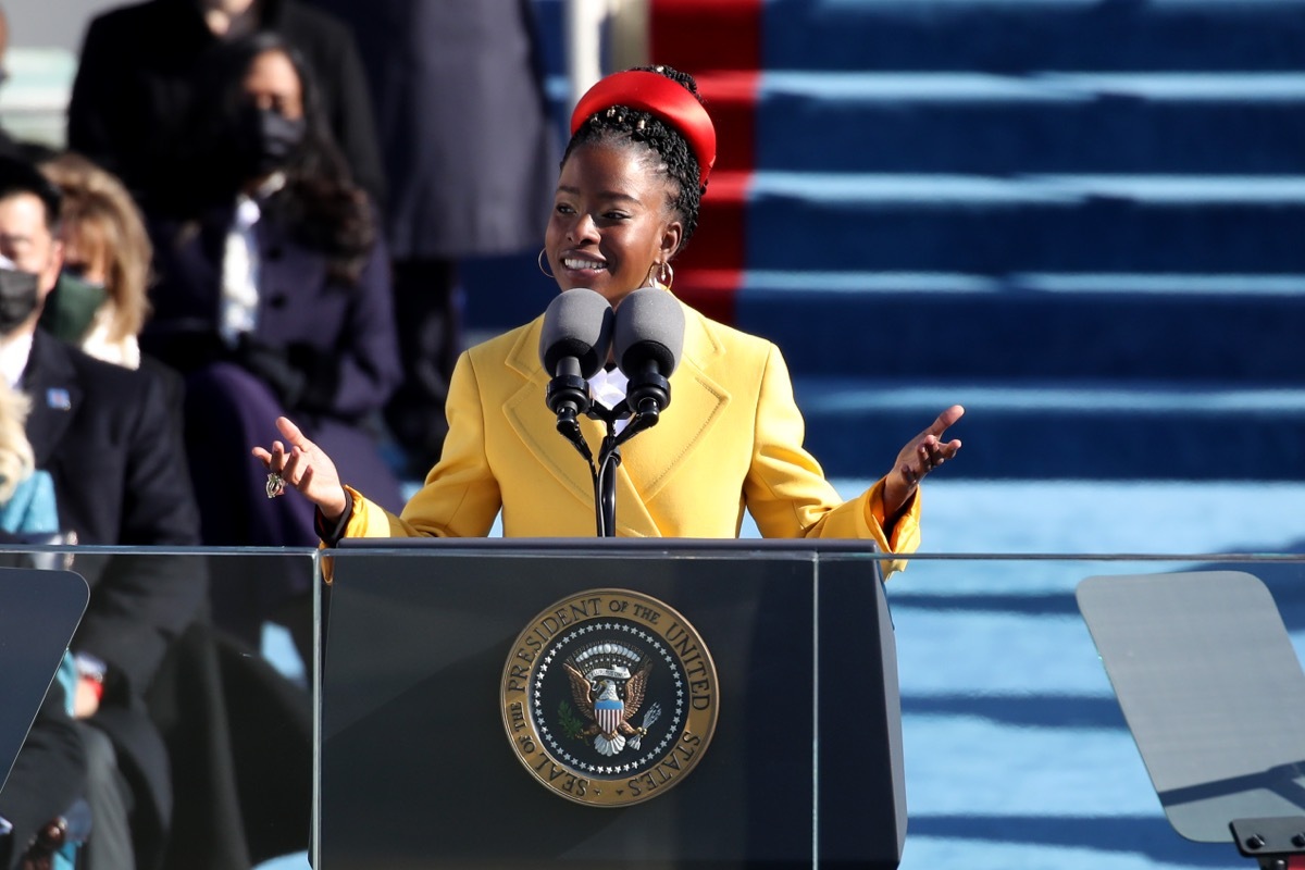 amanda gorman at joe biden inauguration