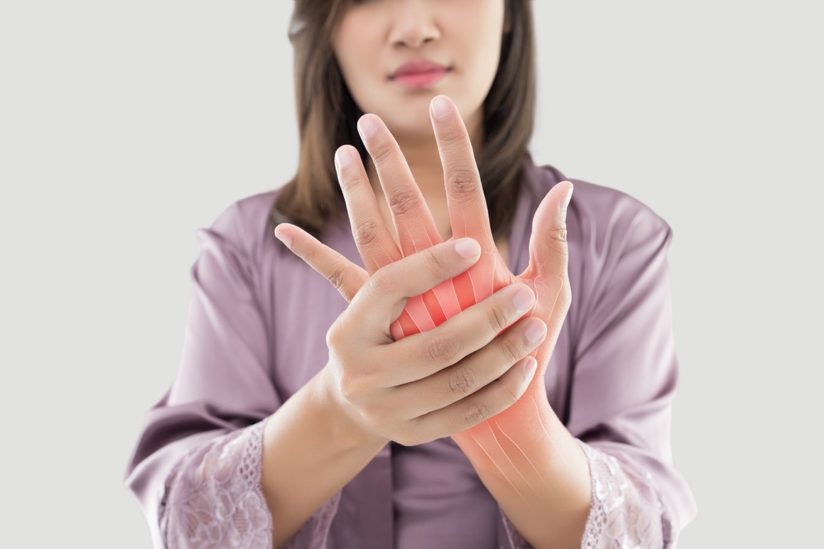 woman suffering from pain in bone