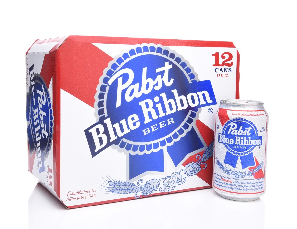 pack of pabst blue ribbon beer