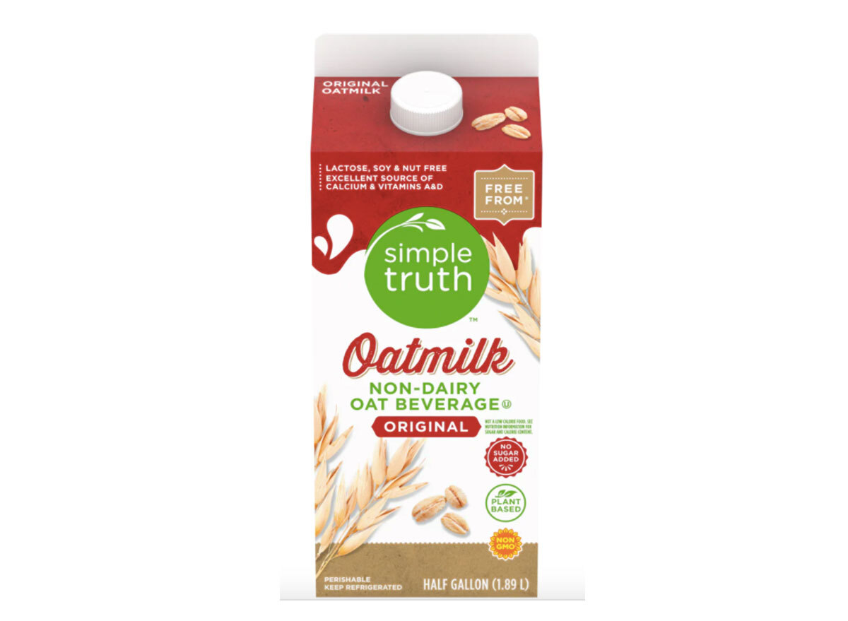 carton of kroger simple truth oat milk