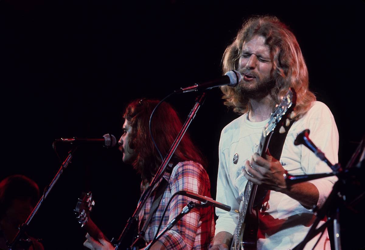 Glenn Frey and Don Felder performing circa 1976