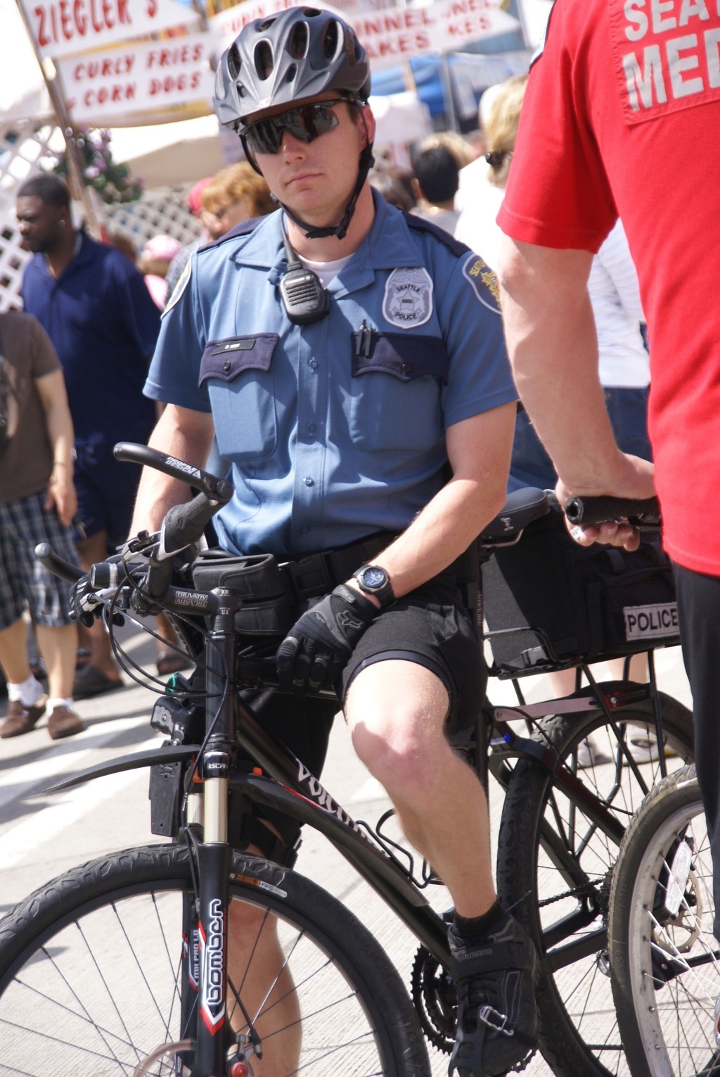 Police officer on a bike