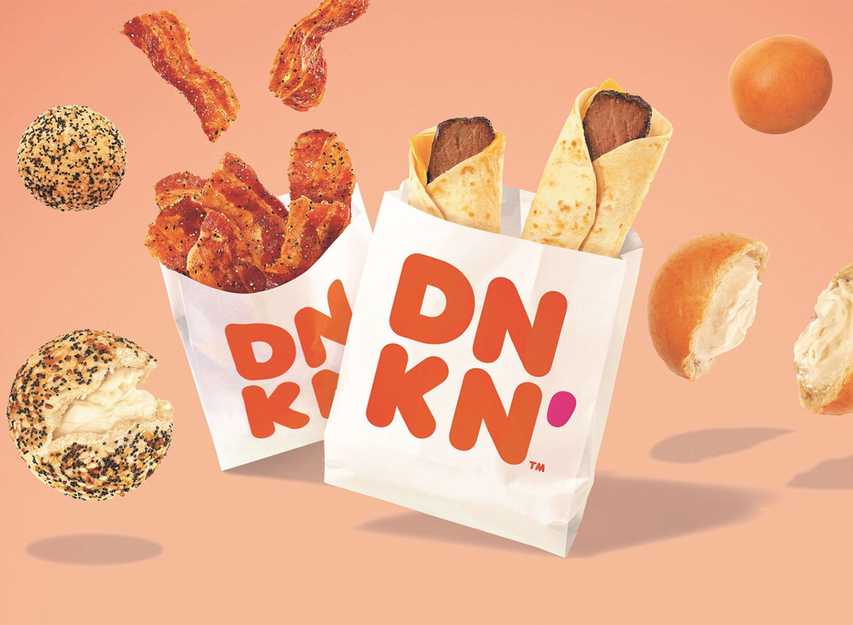 dunkin snack items mini bagels bacon steak wrap