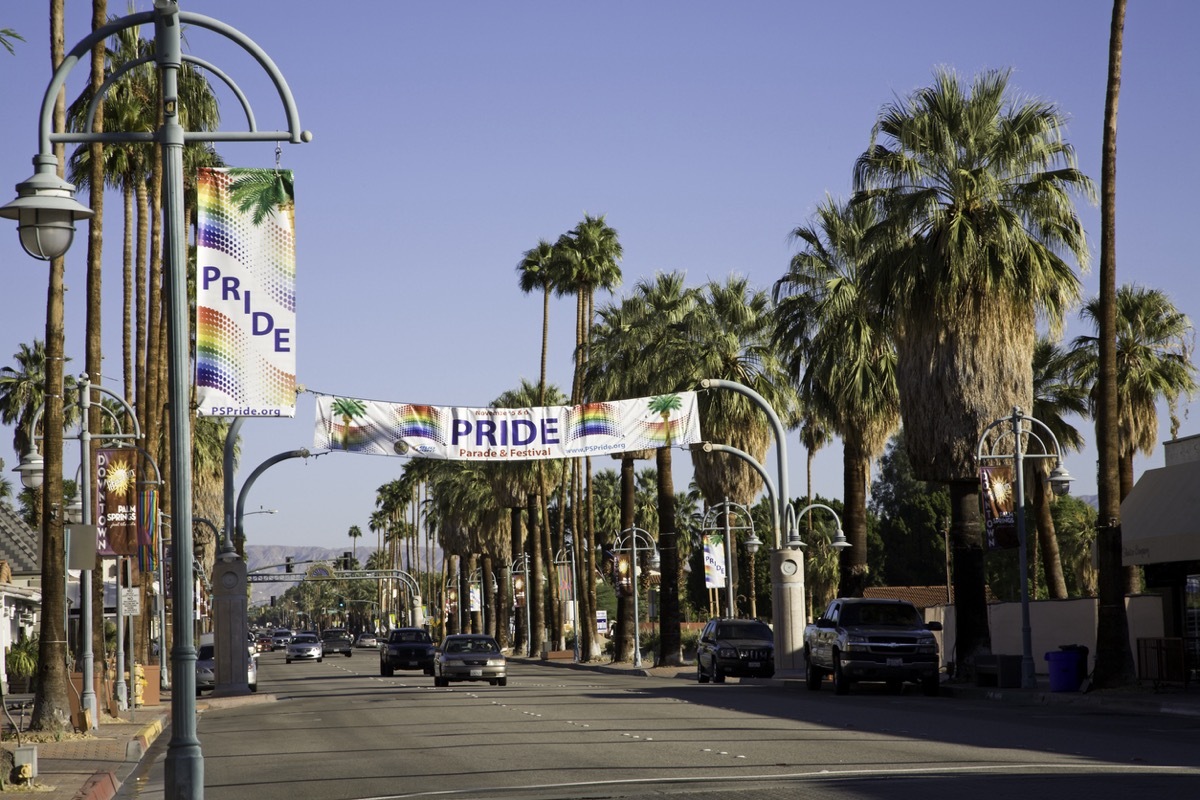 pride banners in palm springs california