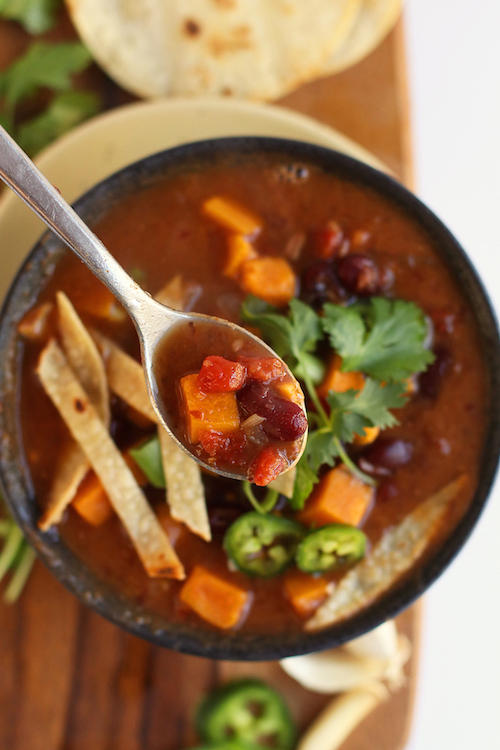 Maple Bourbon Sweet Potato Chili