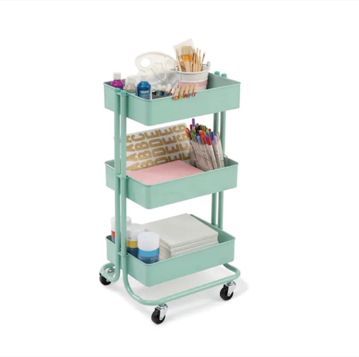 green craft cart