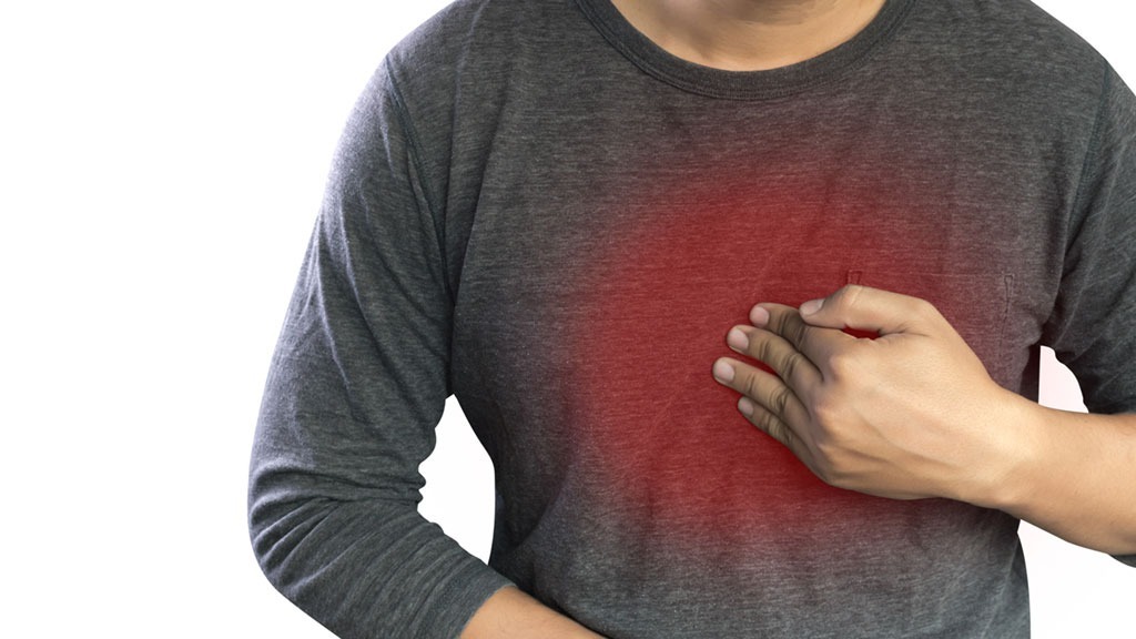 man with chest pain