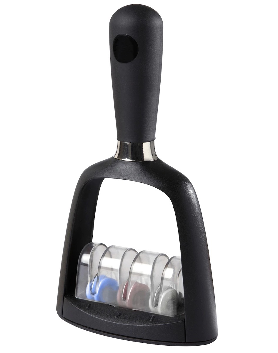 black knife sharpener with upper handle