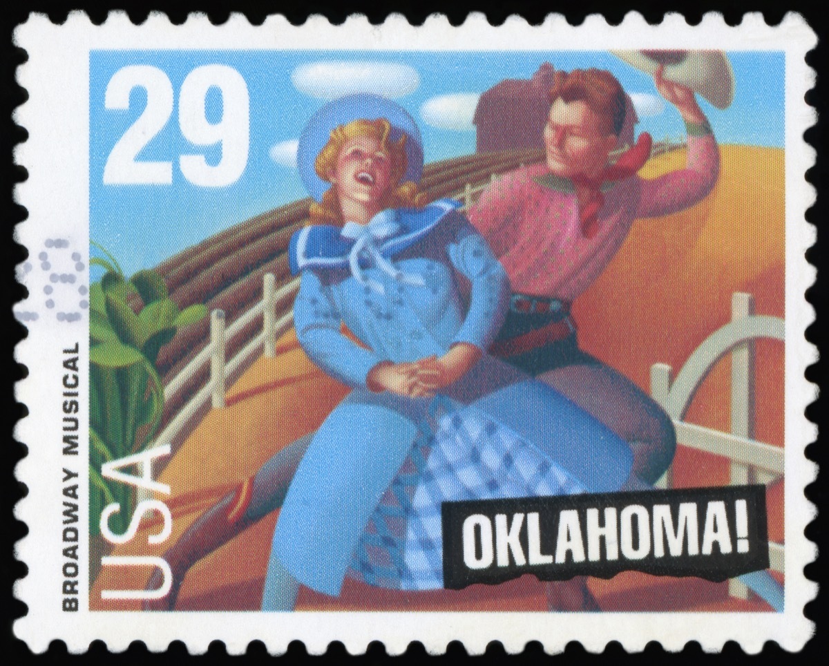 broadway oklahoma musical postage stamp