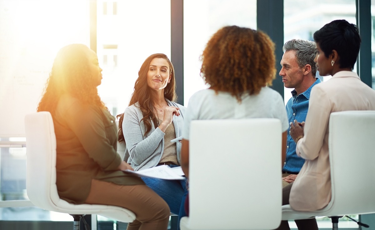 Shot of a team of colleagues having a meeting in a modern office