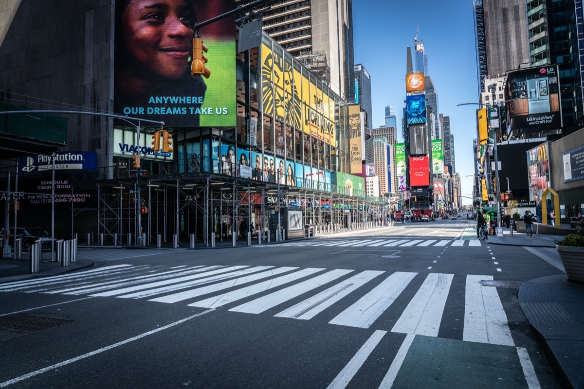 New York Times Square empty