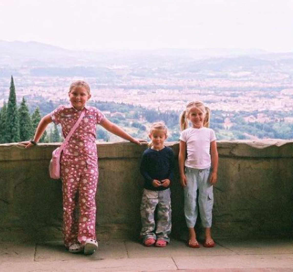 Young Gracie, Audrey, and Maggie McGraw in Florence, Italy