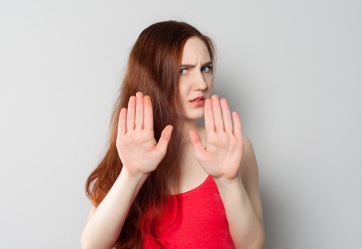 woman getting defensive in argument