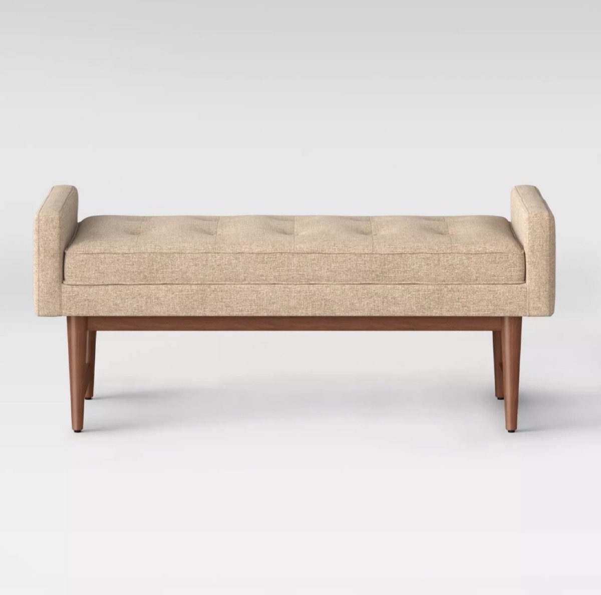 tan tufted bench