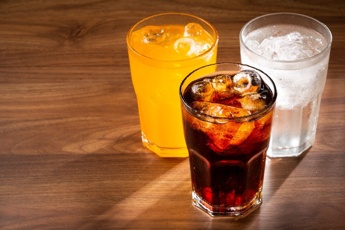 glasses of soda on table