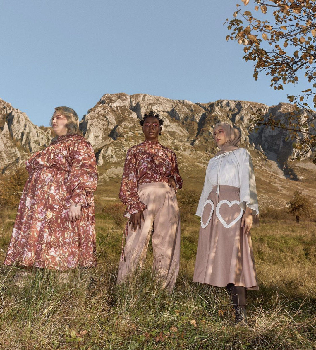 Loud Bodies models wearing prairie-inspired clothes