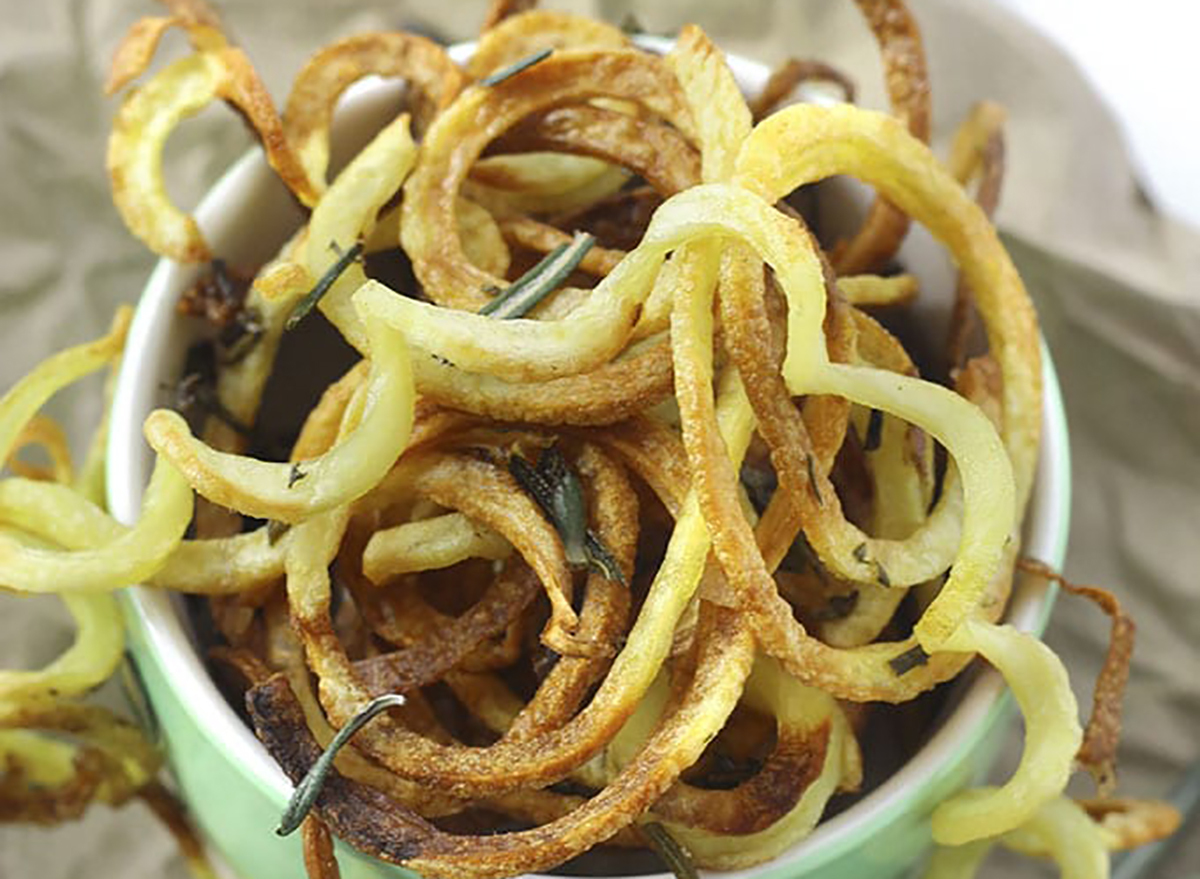 crispy baked curly fries spiralized