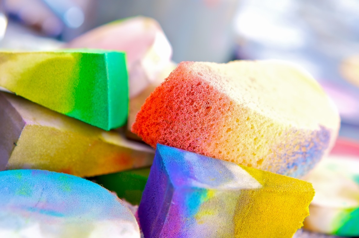 Abstract of Colorful Sponges full of Paint