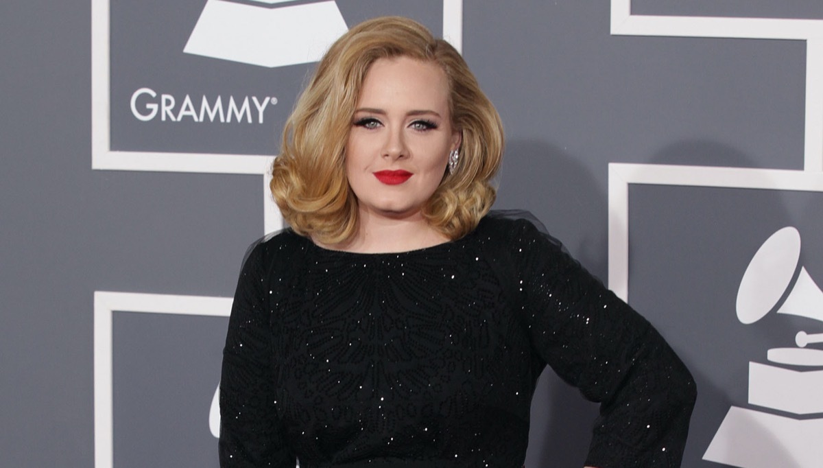 Adele stock photo on Grammys carpet