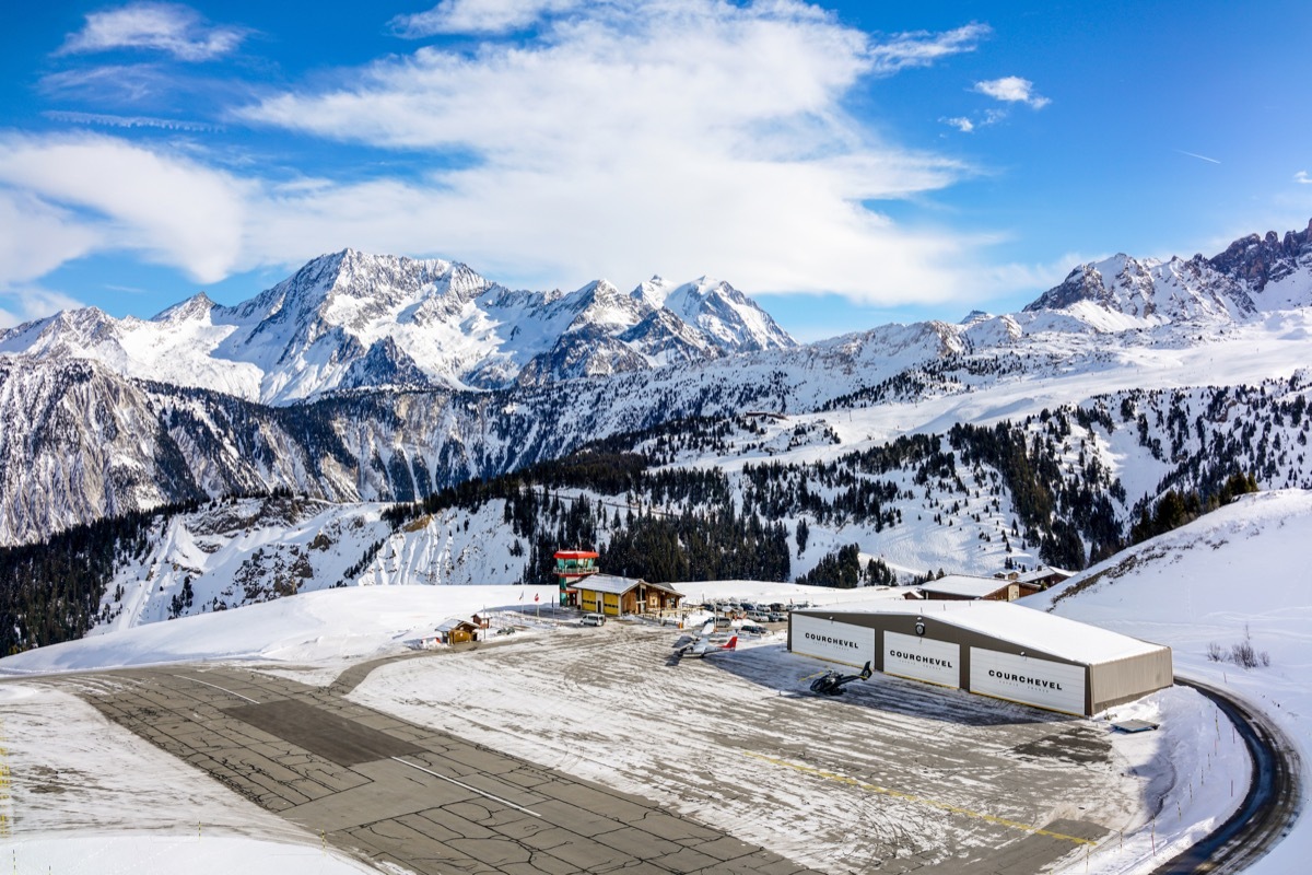 courchevel altiport on top of a snowy mountain