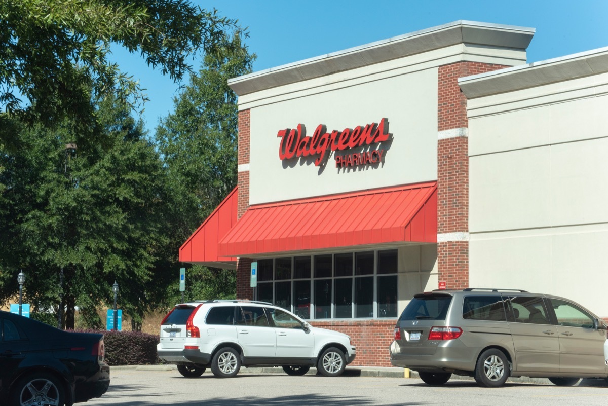 The exterior of a Walgreens retail location.