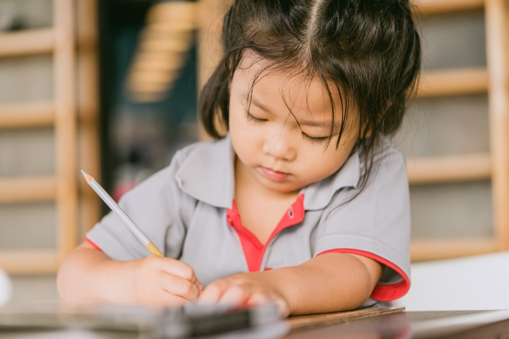 kid doing homework