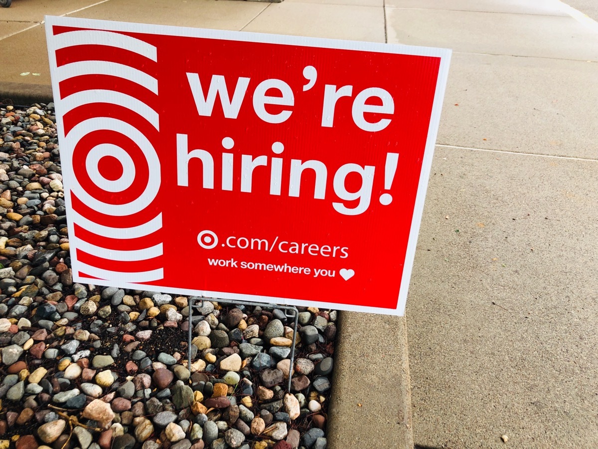 Target Hiring Sign