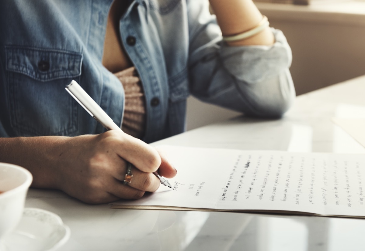 Girl writing a letter