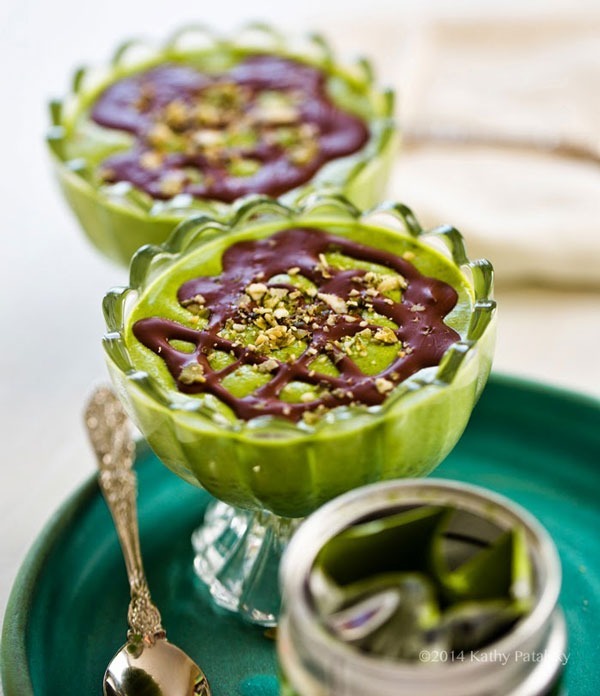 Mint Matcha Chia Pudding with Dark Chocolate