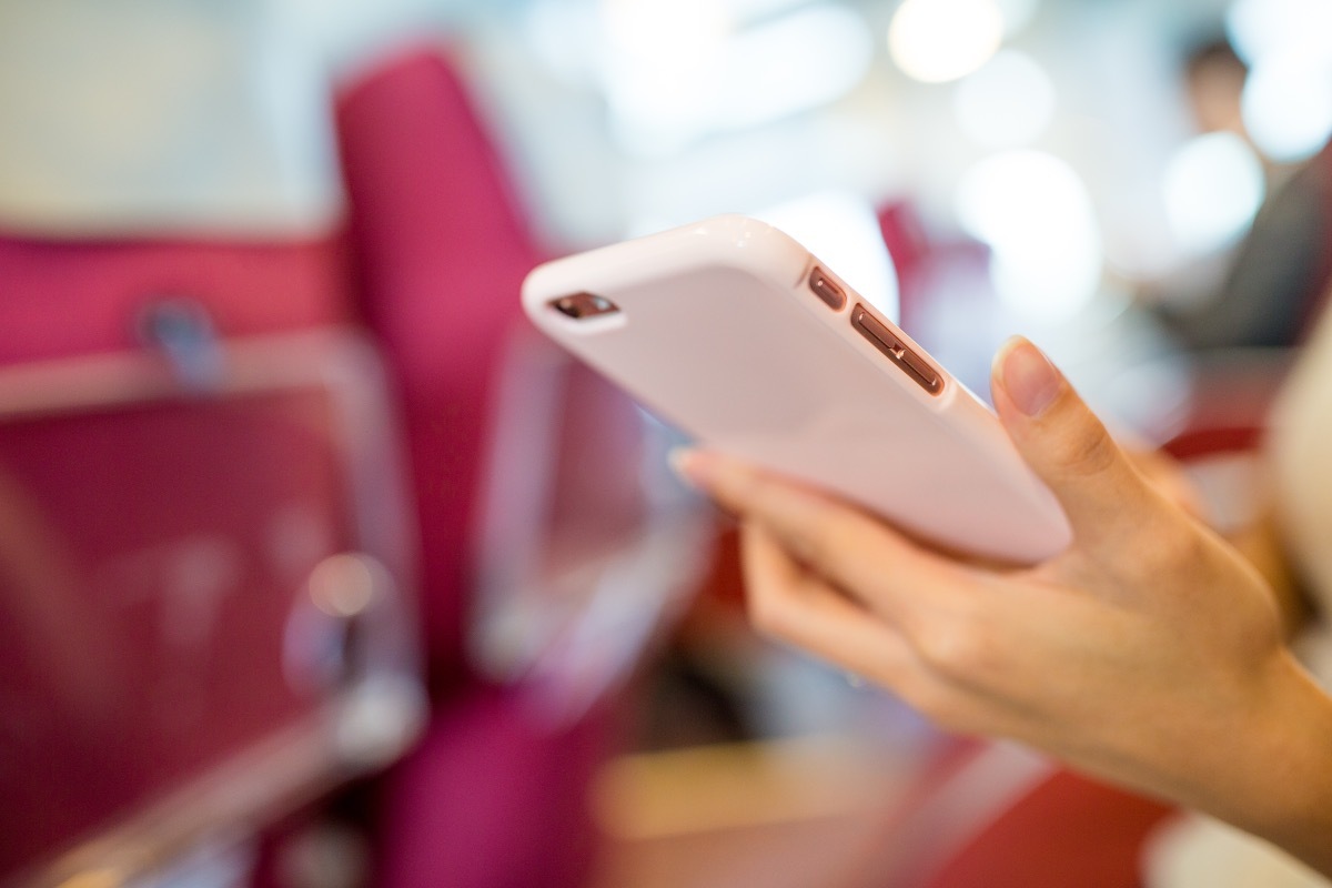 Close Up of Cell Phone on Cruise Ship