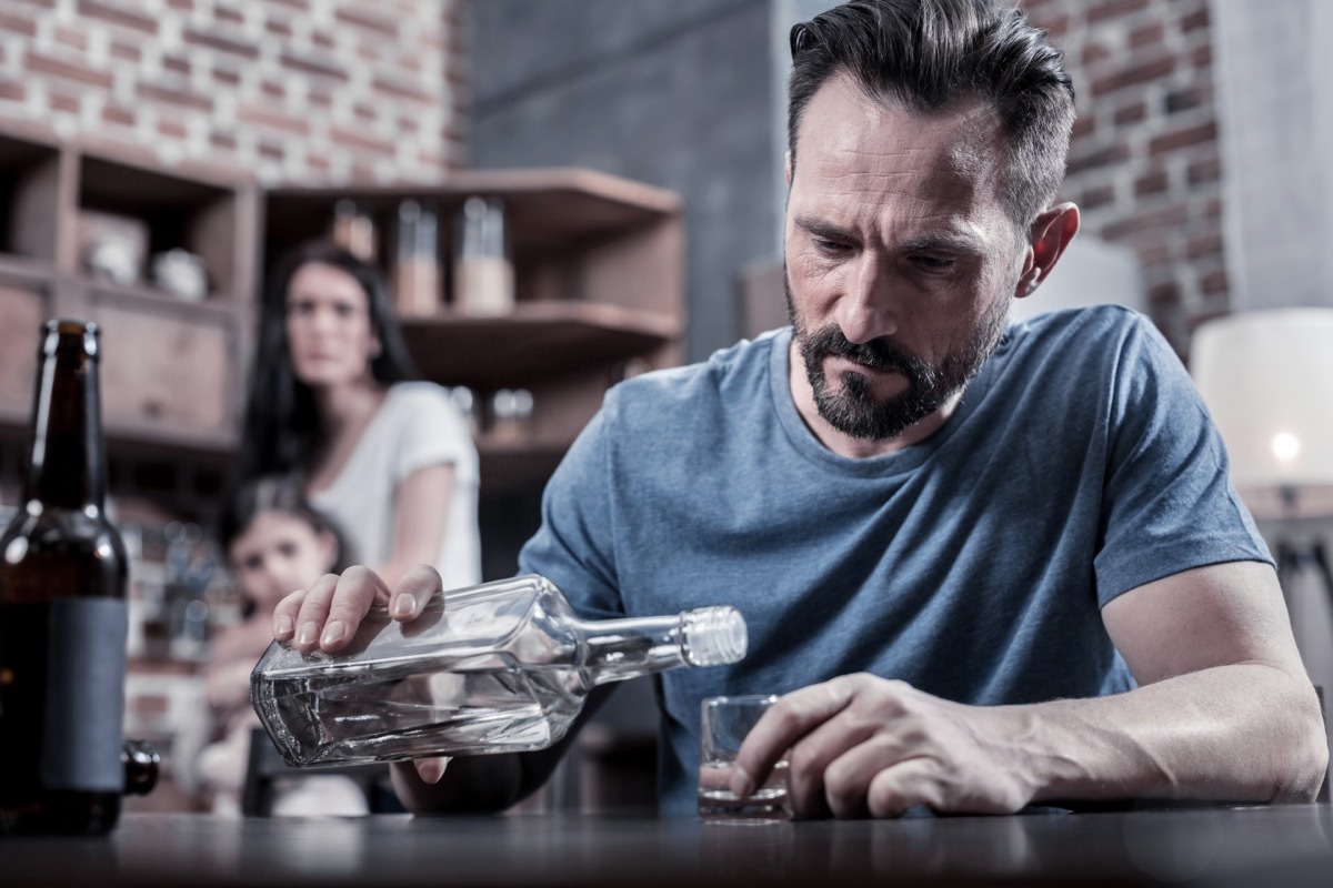 Man drinking alcohol