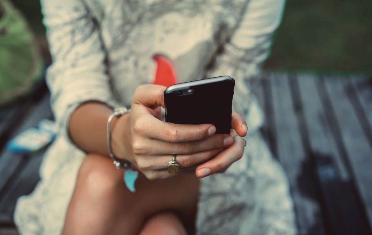 Close Up of Woman Texting