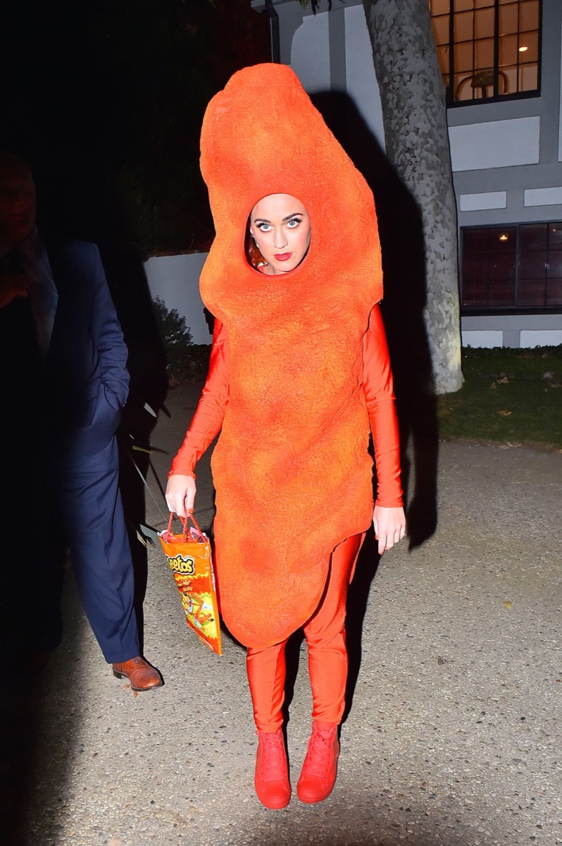 Katy Perry in a Cheeto costume 2014