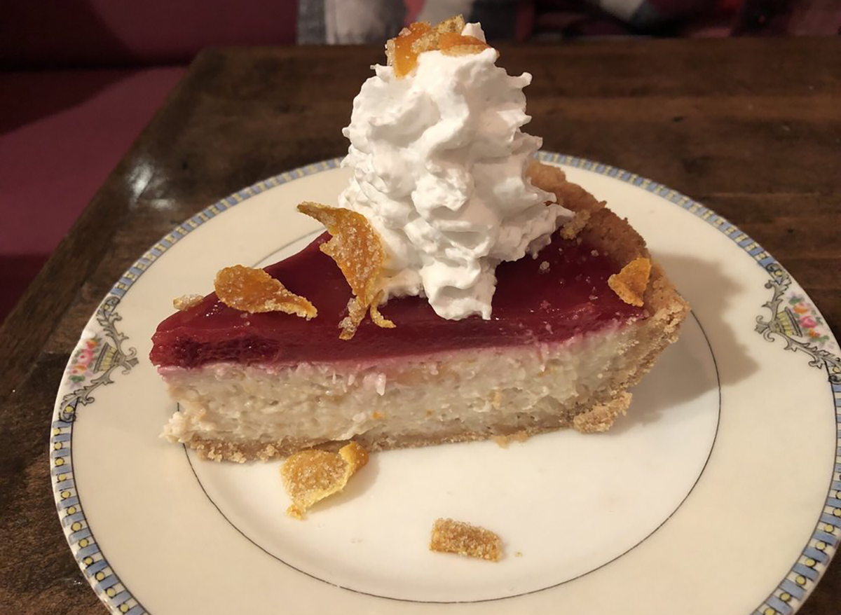 slice of blood orange coconut pie