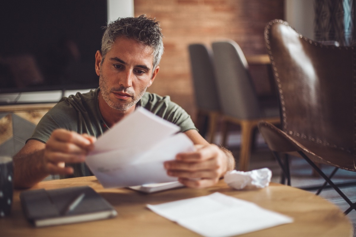 Man worried about his monthly payments