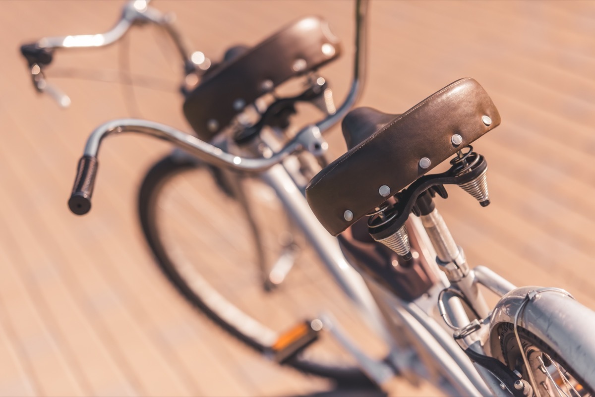 front view of a tandem bicycle