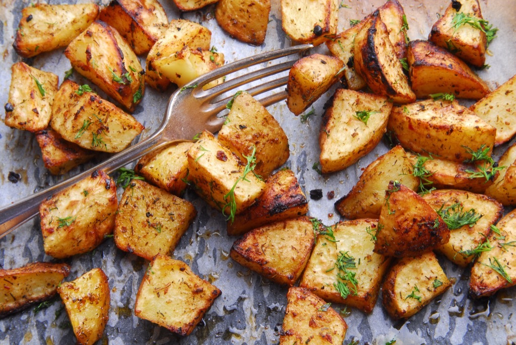 Potatoes in pan