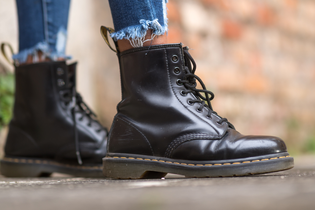 Classic black leather boots