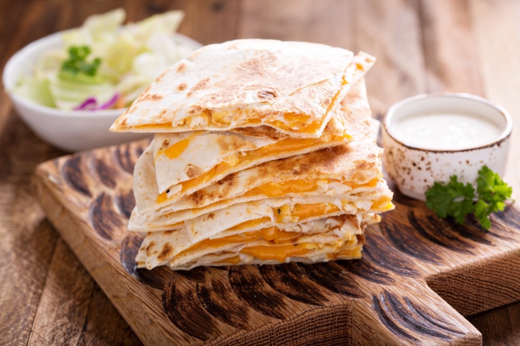 cheese quesadilla unhealthiest holiday finger foods