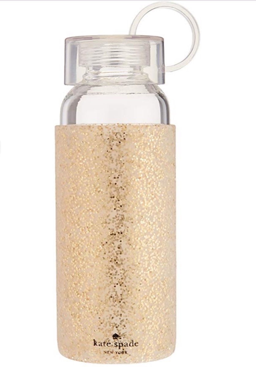 gold glitter water bottle, cute water bottles