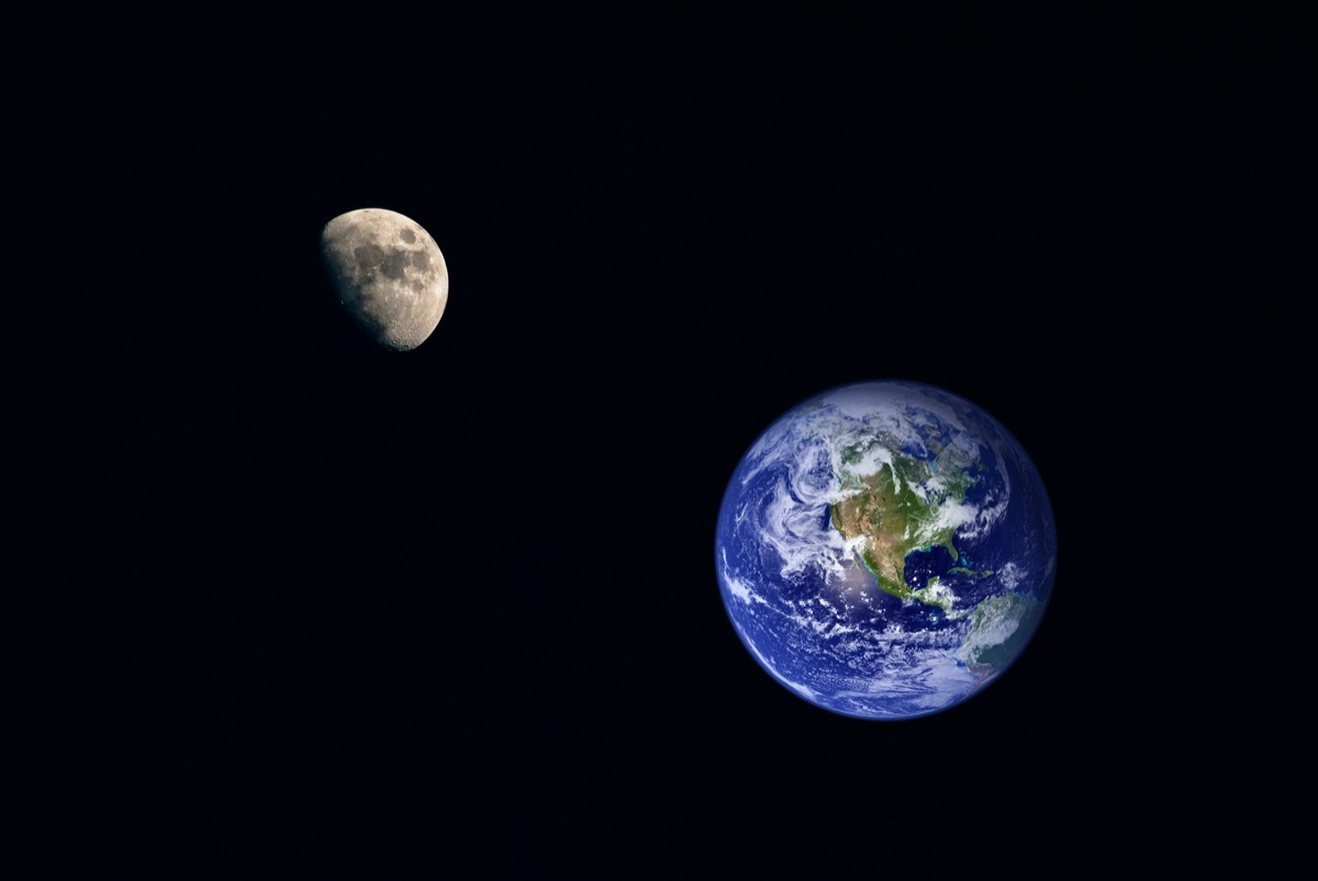 Earth and moon