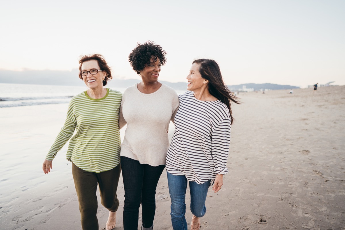 Seniors enjoying holidays on the beach