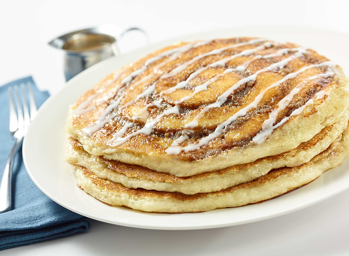 cinnamon roll pancakes at the cheesecake factory