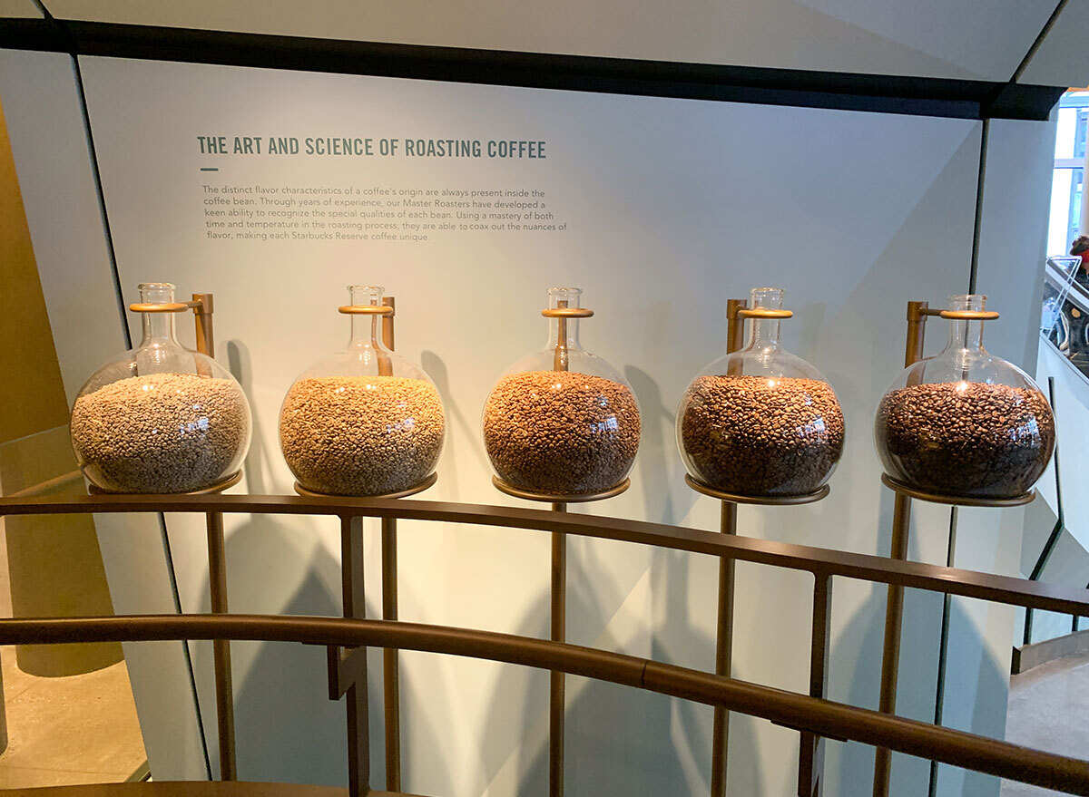 Different types of coffee beans to explain Starbucks Reserve roasting process