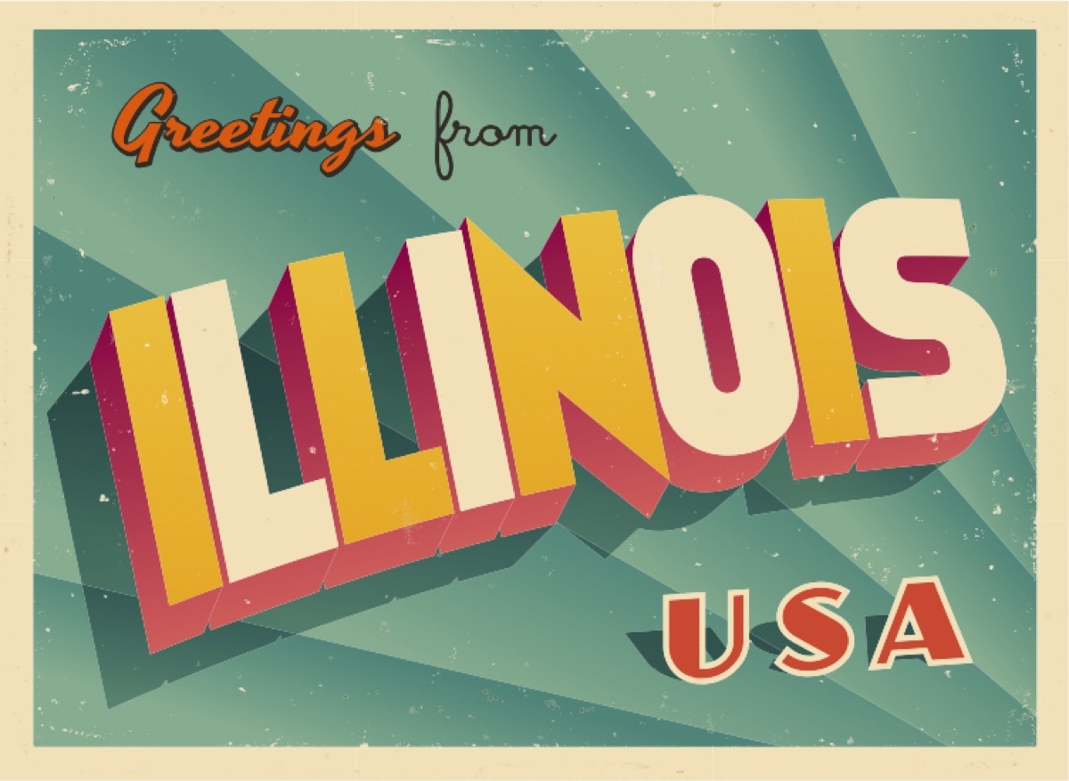 illinois postcard famous state statues