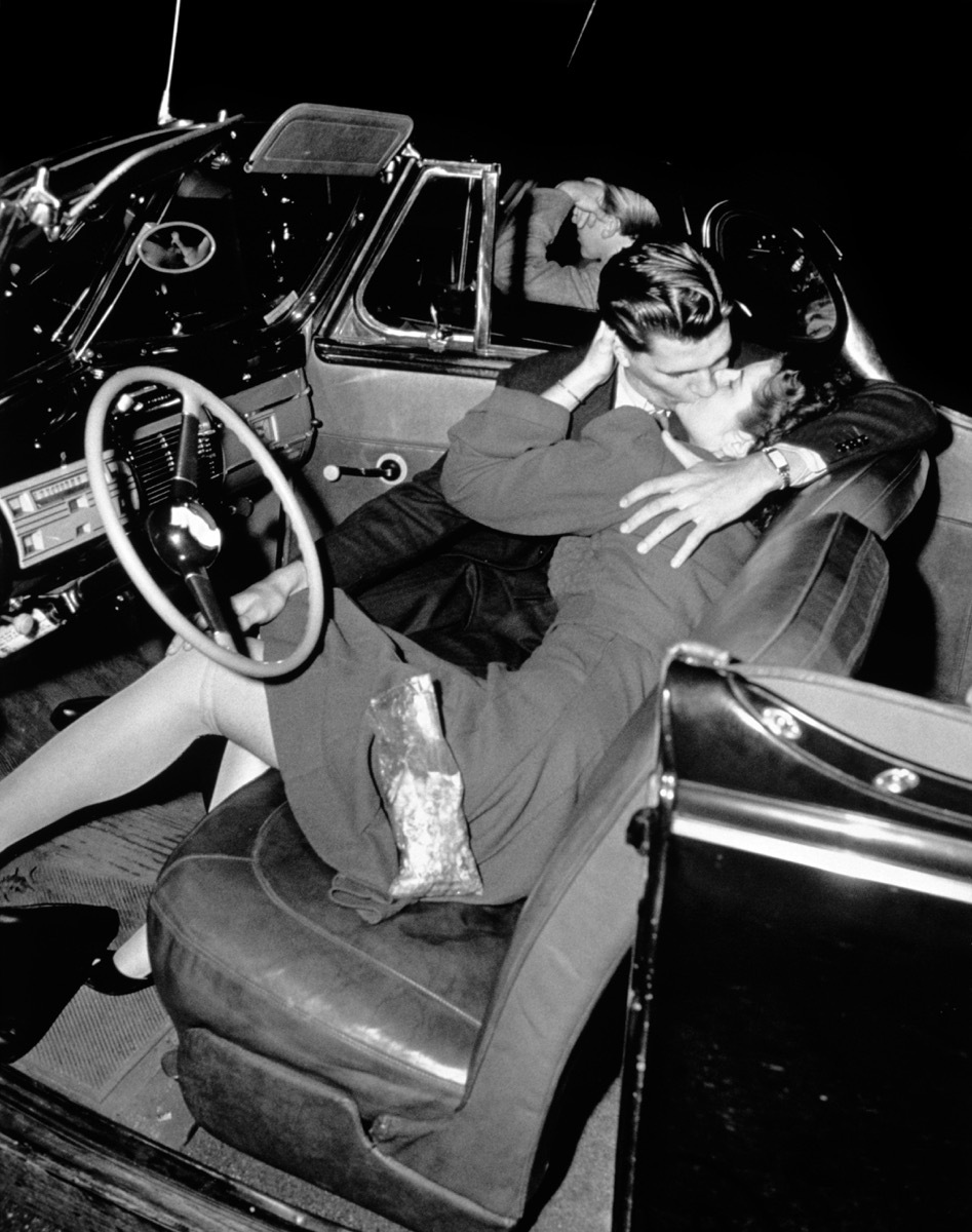 Couple Kissing in their Car at a Drive-In in the 1950s {Dating 50 Years Ago}